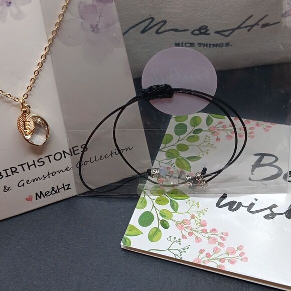 Me&Hz Initial E & Birthstone Necklace. Comes With Card, Pouch, Gift - Picture 5 of 5